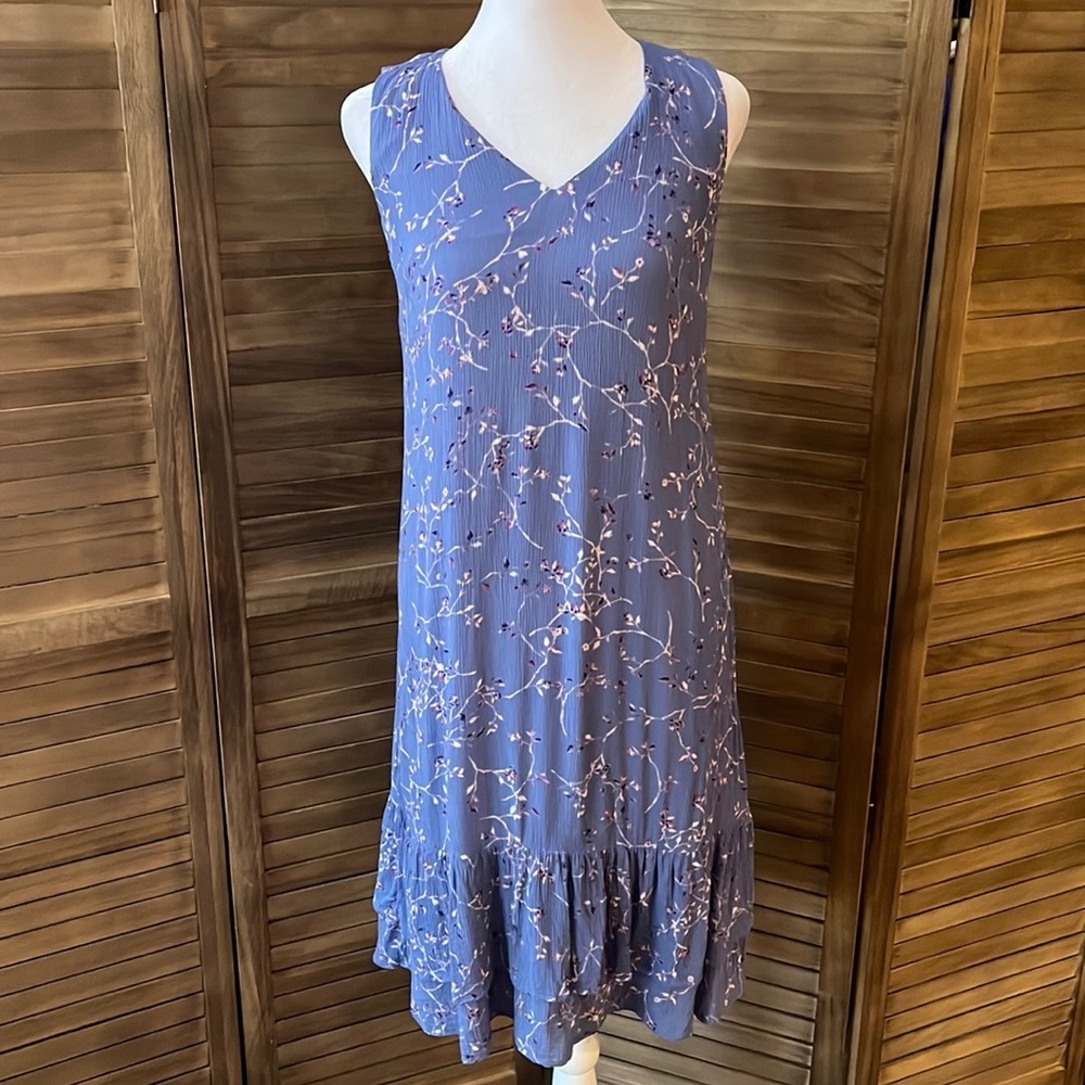 J.Jill Ruffled V-Neck Floral Dress